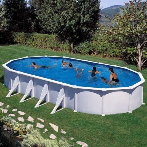 Piscină Demontabilă GRE Atlantis Ovală din Oțel – Tablă Albă