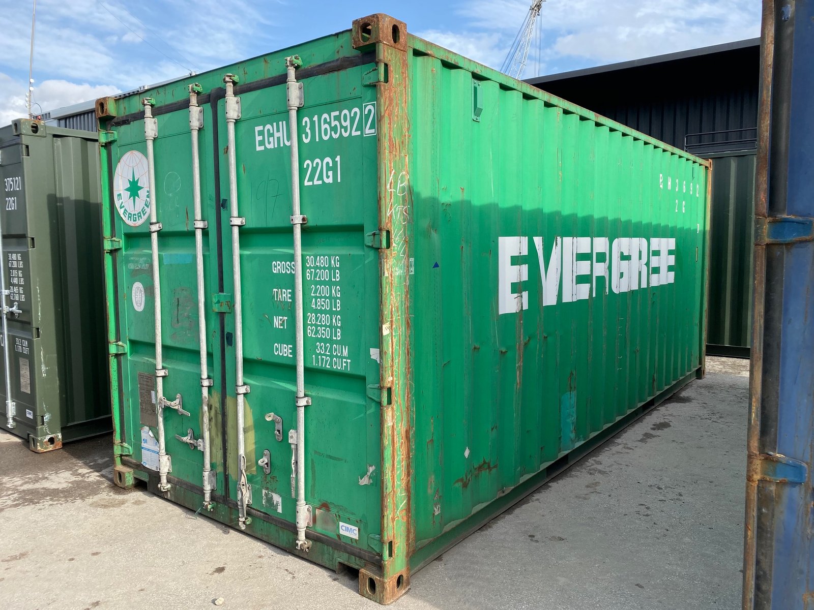 Container de 20 de picioare uzat