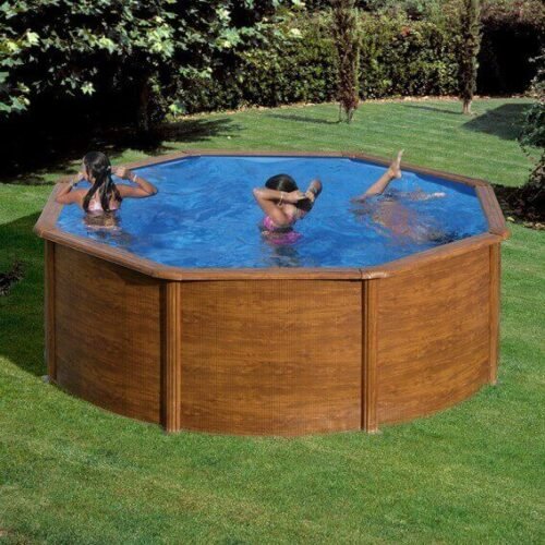 Piscină Demontabilă GRE Sicilia Circulară – Efect Lemn