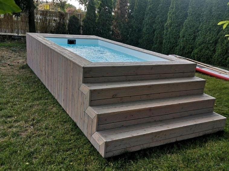 Piscină Container cu Placare din Lemn - imagine 3