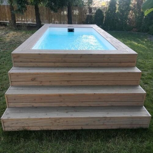 Piscină Container cu Placare din Lemn