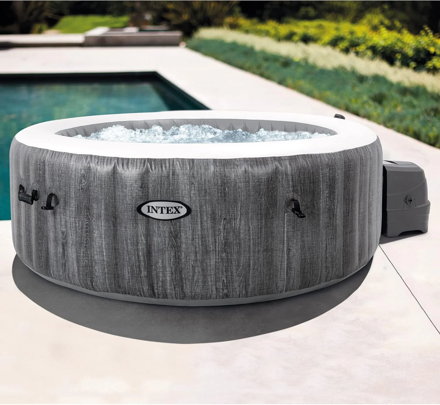 Intex PureSpa Deluxe Lemn Gri – 63″ x 21″